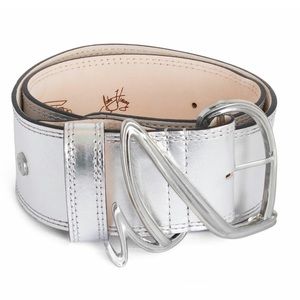 John Fluevog Belt Silver Wide Belt